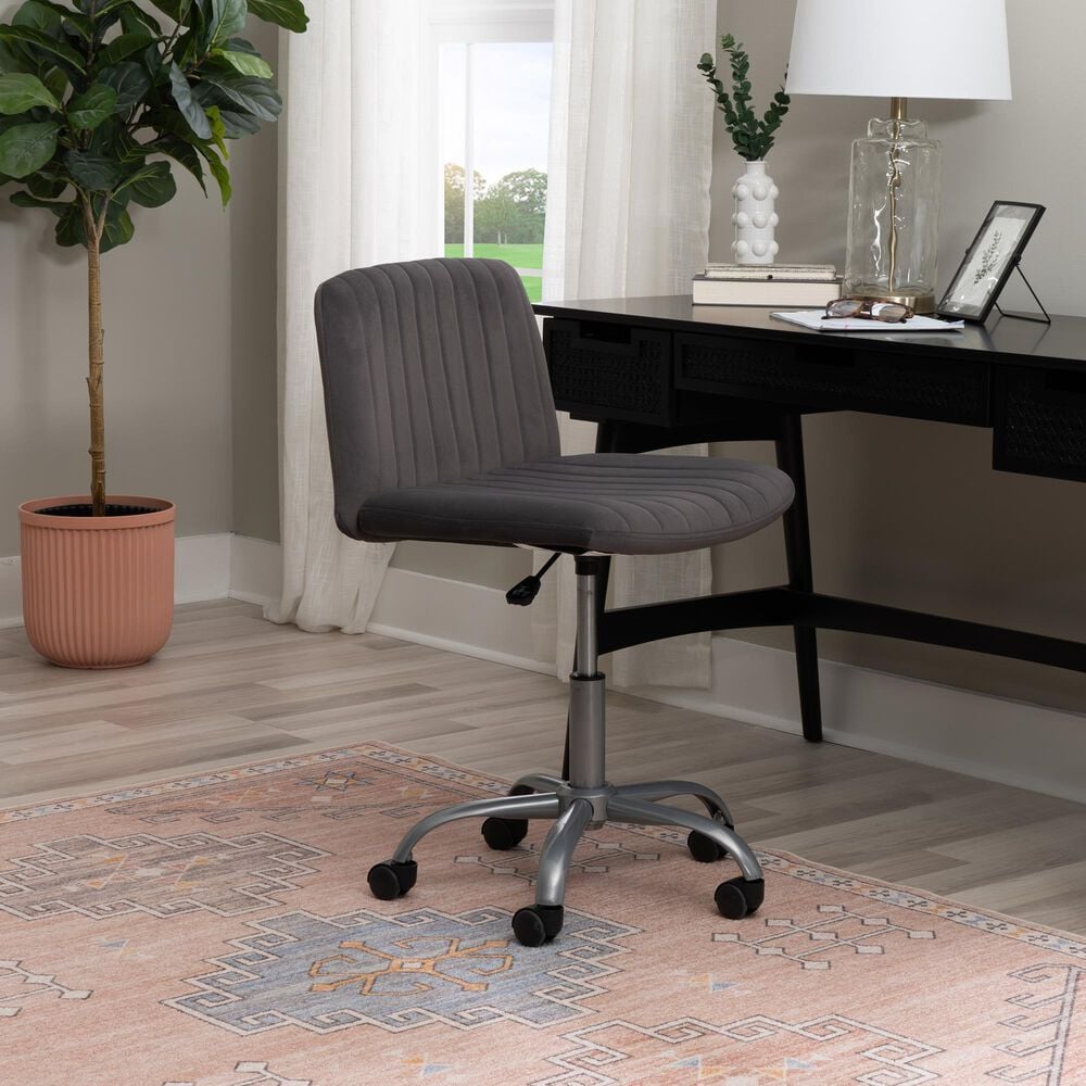 Linon Home Decor Stratton Office Chair in Grey, , large
