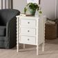 Baxton Studio Malinda 3-Drawer End Table with Spindle Legs in White, , large