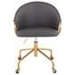 Lumisource Claire Task Chair with Grey Cushion in Gold, , large