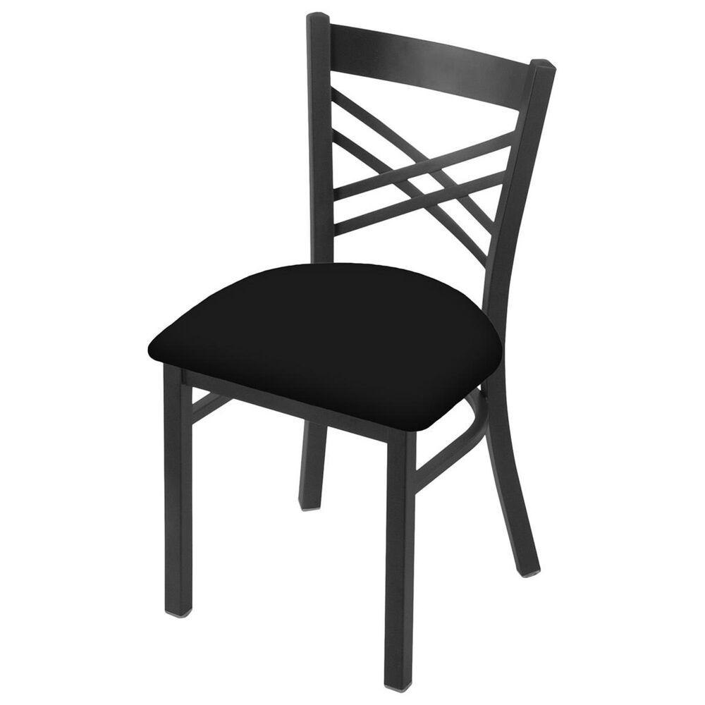 Holland Bar Stool 620 Catalina 18" Chair with Pewter and Black Vinyl Seat, , large