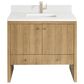 James Martin Vanities Hudson 36" Single Bathroom Vanity in Light Natural Oak with Single Hole 3 cm White Zeus Quartz Top and Rectangular Sink, , large