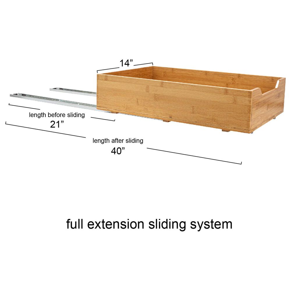 Household Essentials Glidez 14" 1-Tier Pull-Out/Slide-Out Storage Organizer for Under Cabinet Use in Natural, , large