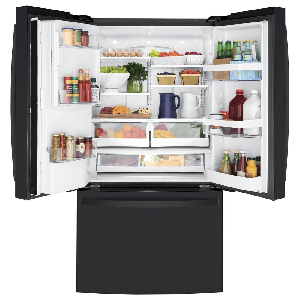 GE Appliances 22.1 Cu. Ft. Counter-Depth French-Door Refrigerator in Black Slate, , large