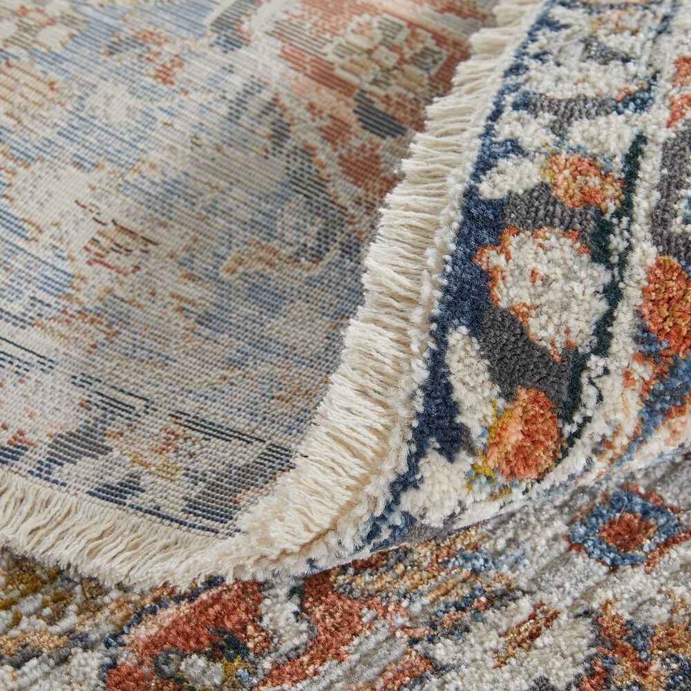 Feizy Kaia 3&#39; x 5&#39; Red and Blue Area Rug, , large