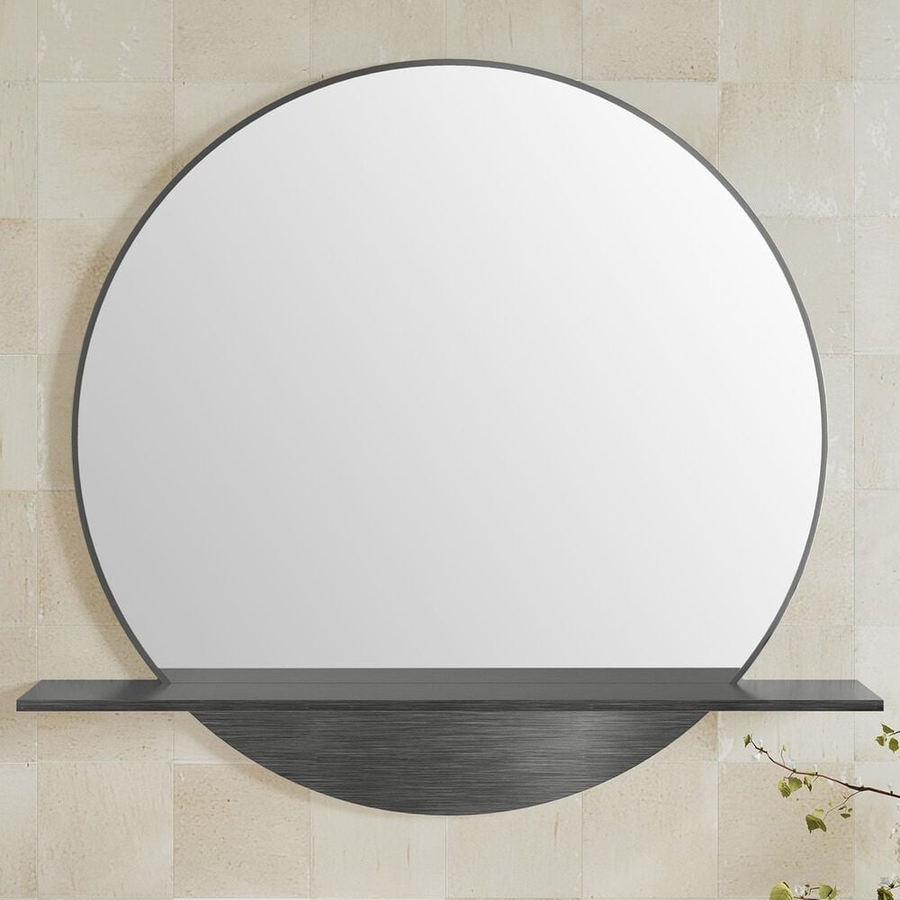 James Martin Platform 24&quot; Round Mirror in Modern Iron, , large