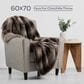 Timberlake 60" x 70" Faux Fur Throw Blanket in Gray and Brown, , large
