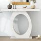Hearth and Haven Mirod Console Table with Egg-Shaped Base in Beige, , large
