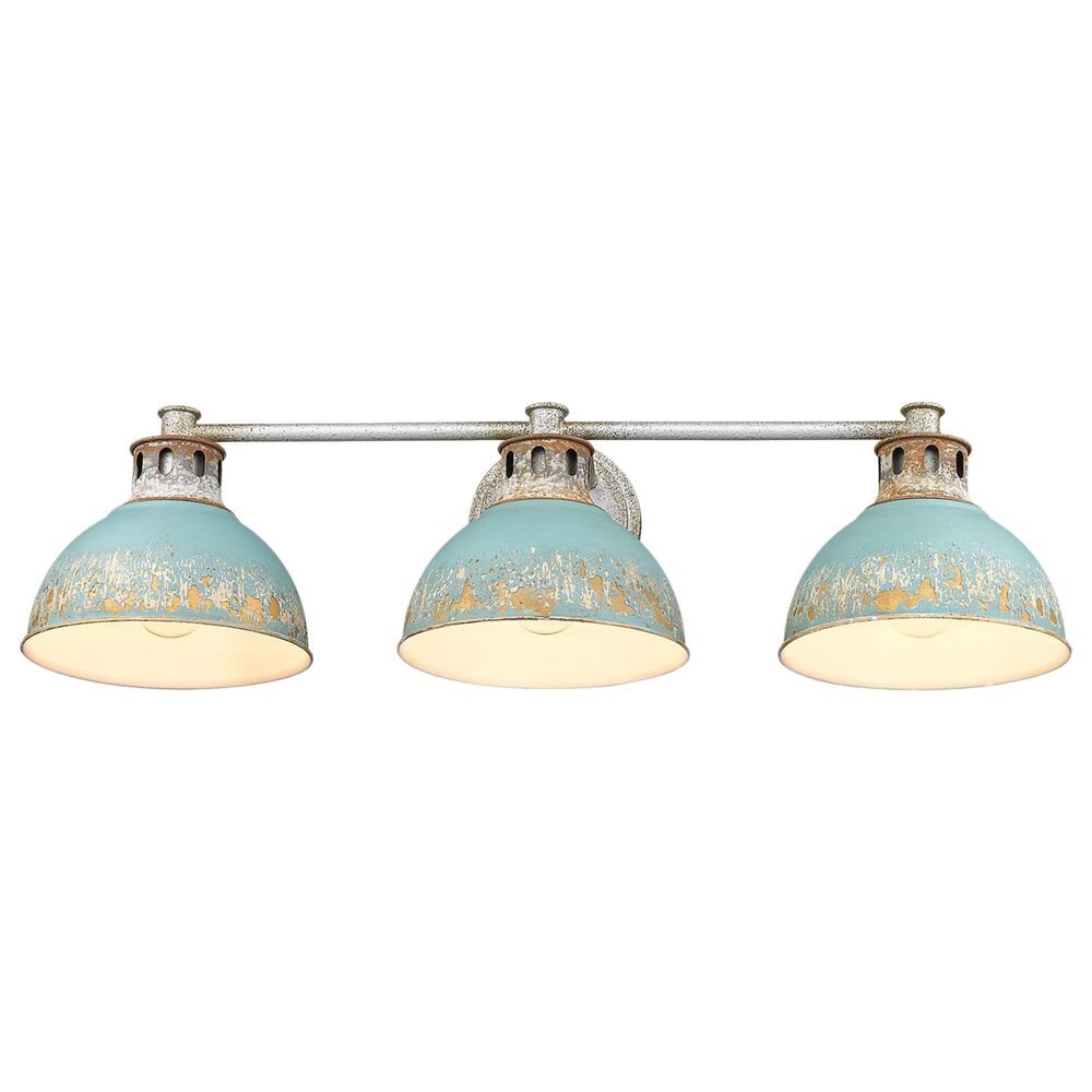 Golden Lighting Kinsley 3-Light Bath Vanity in Aged Galvanized and Teal, , large