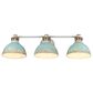 Golden Lighting Kinsley 3-Light Bath Vanity in Aged Galvanized and Teal, , large