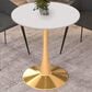 Leisuremod Bristol 27" Round Dining Table with MDF Top in Gold and White - Table Only, , large