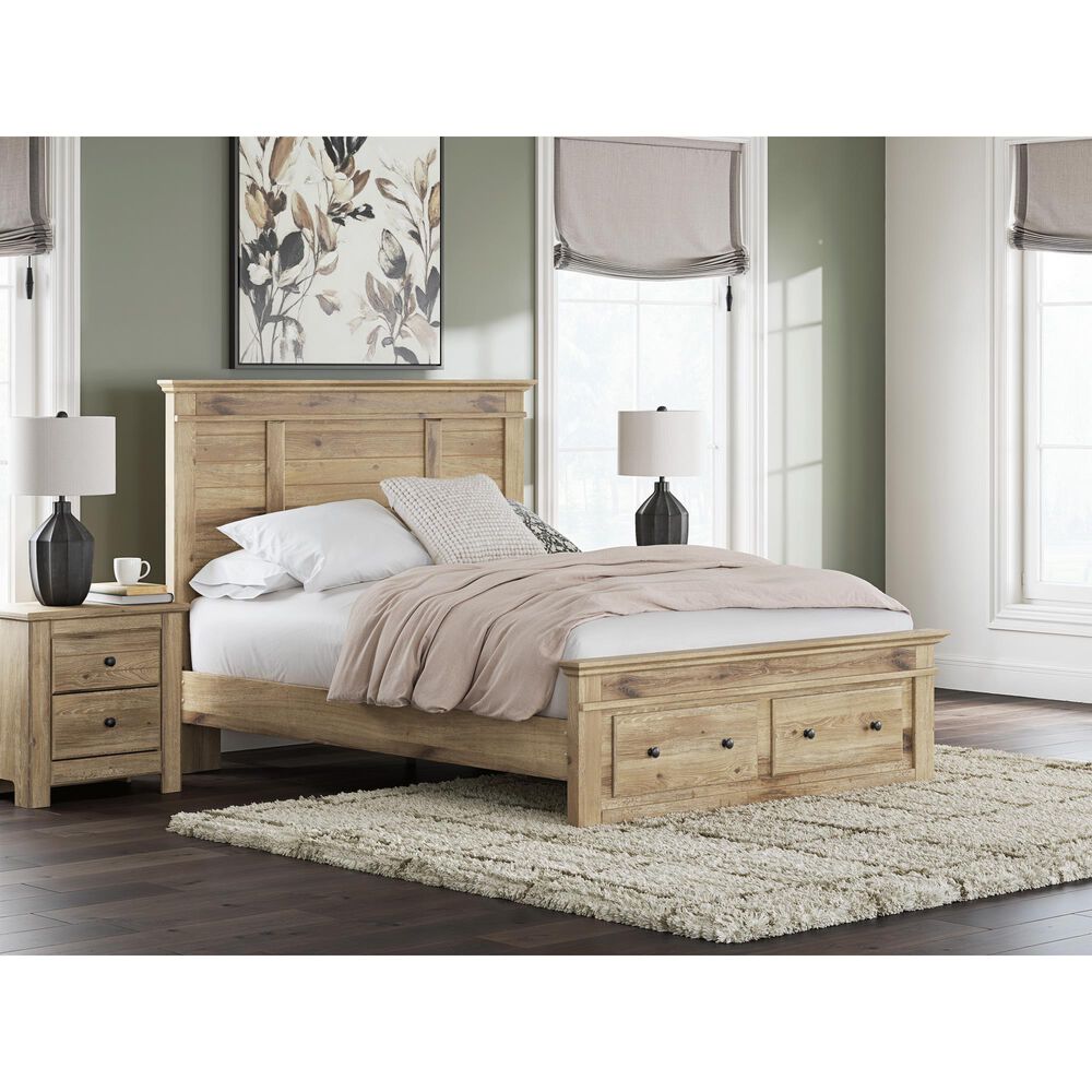 Ashley Makidern 2-Piece Queen Storage Bedroom Set with Two Drawers in Natural Brown, , large