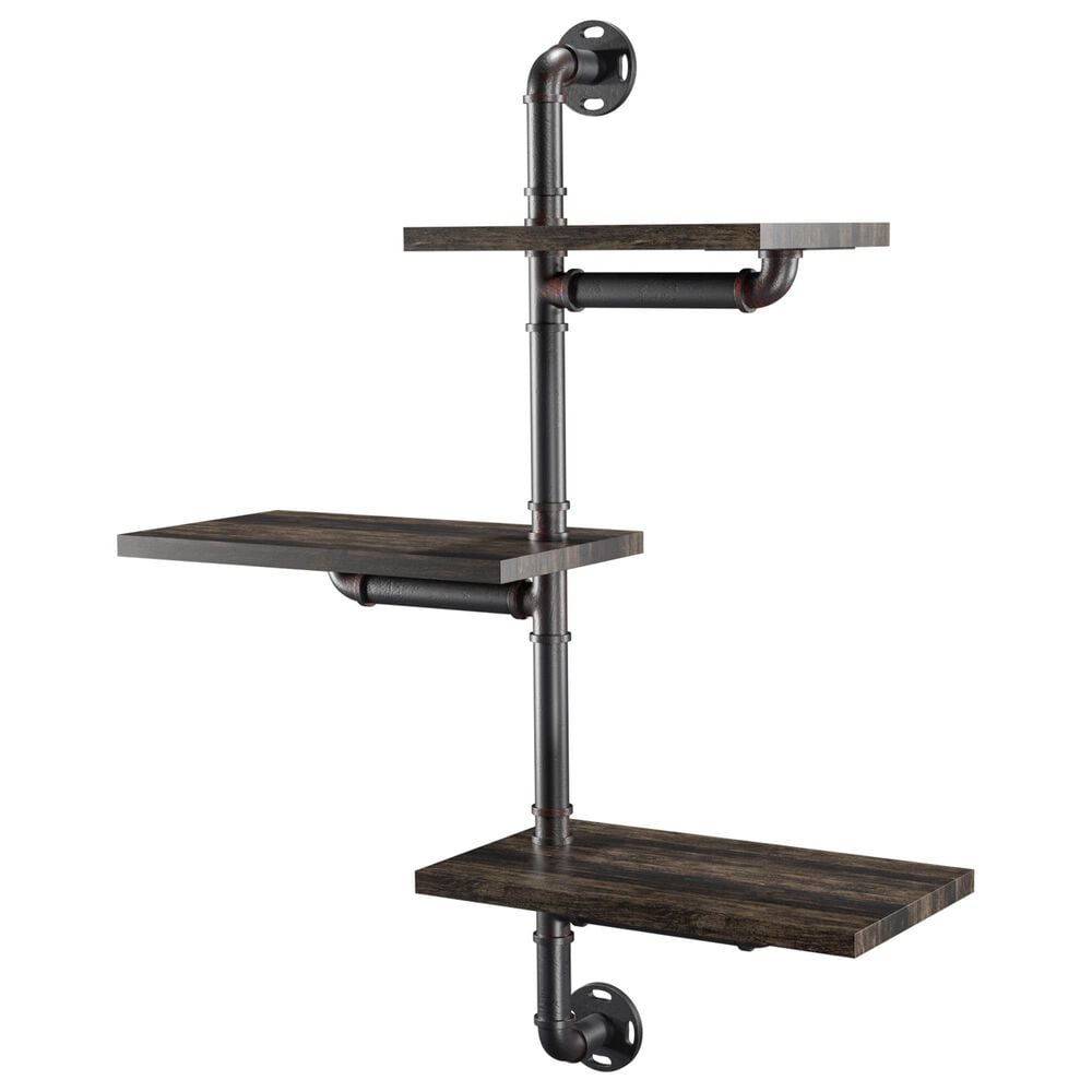Furniture of America Mcgee Floating Wall Shelf in Dark Gray, , large