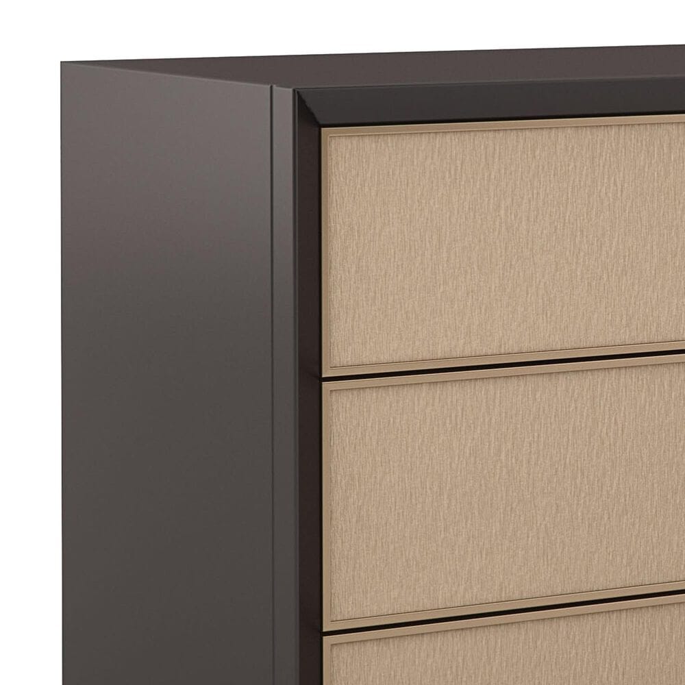 Schnadig Triple Wrap 3-Drawer Nightstand in Dark Chocolate and Champagne Gold, , large