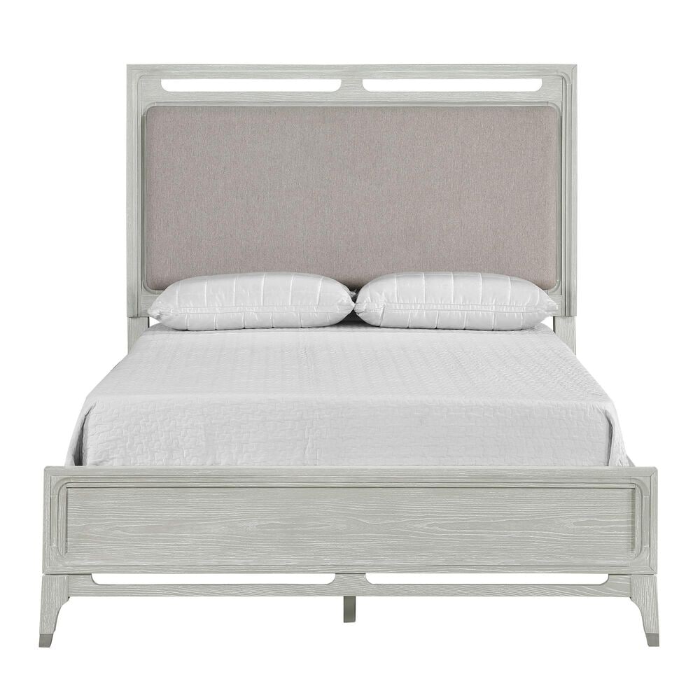 Davis International Solitude 4 Piece Queen Panel Bedroom Set in White Rub Through Finish, , large