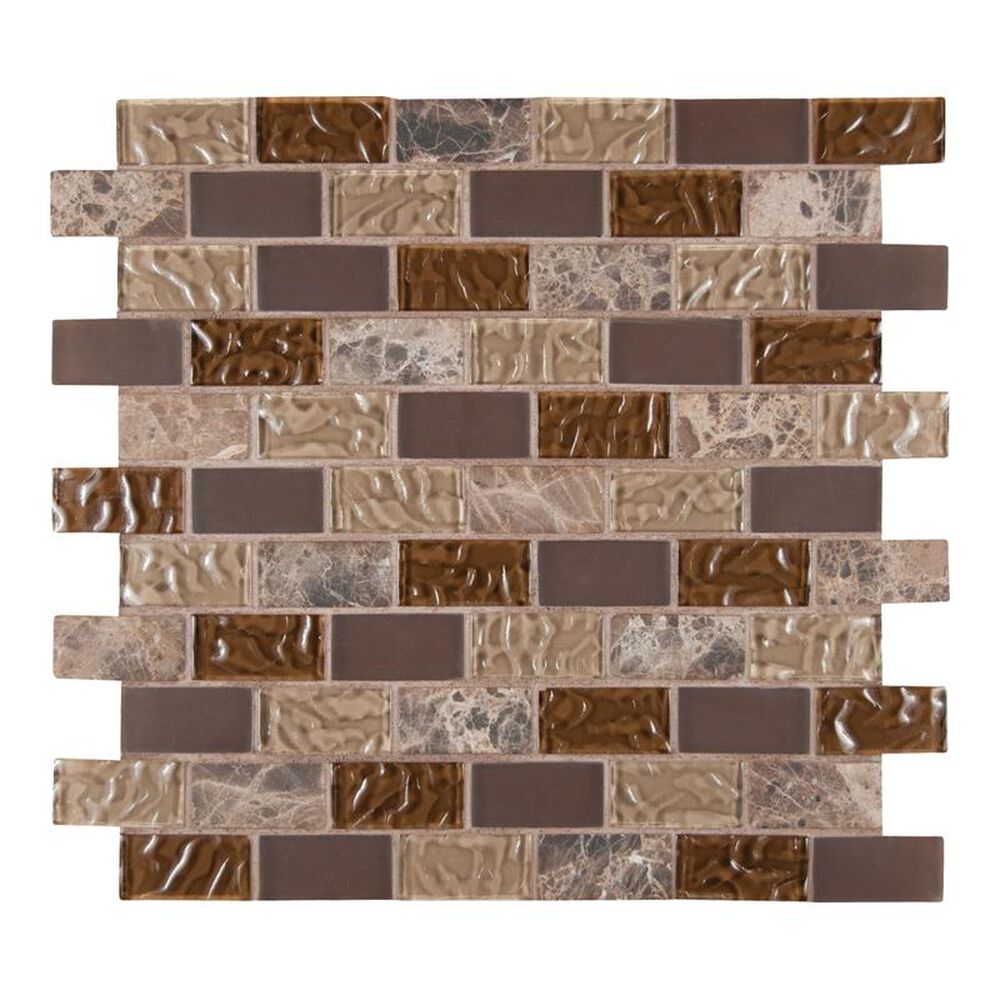MS International Sonoma Blend 12" x 12" Glass and Stone Mix Mosaic Sheet, , large