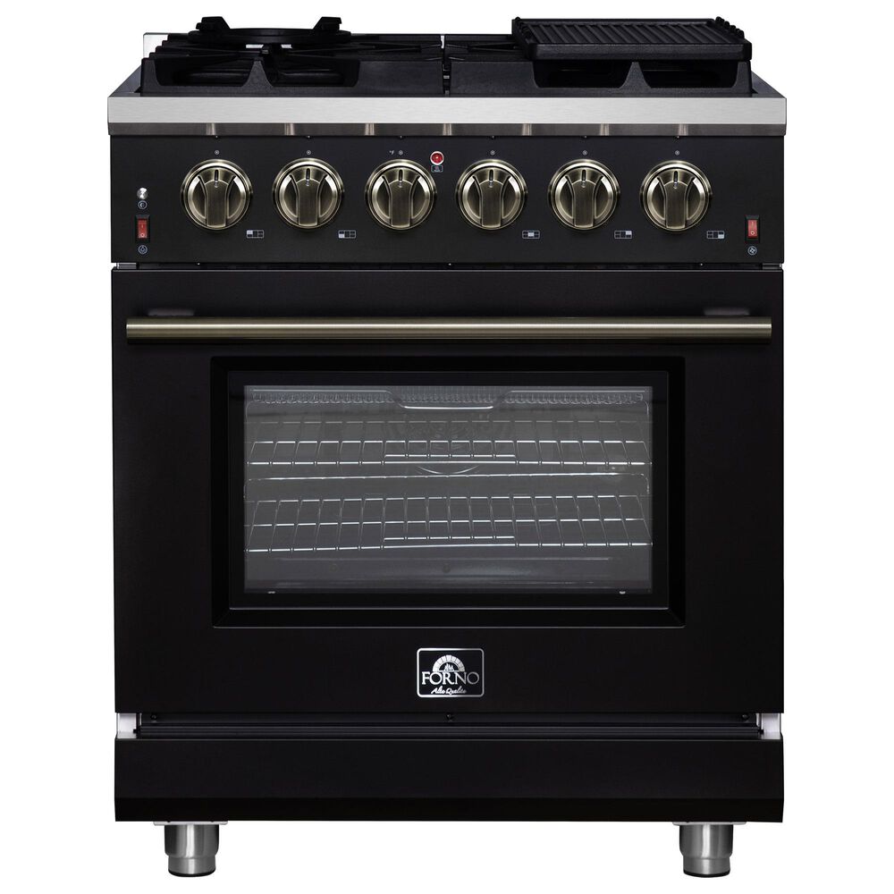 Forno Massimo 30" Freestanding Gas Range in Matte Black, , large