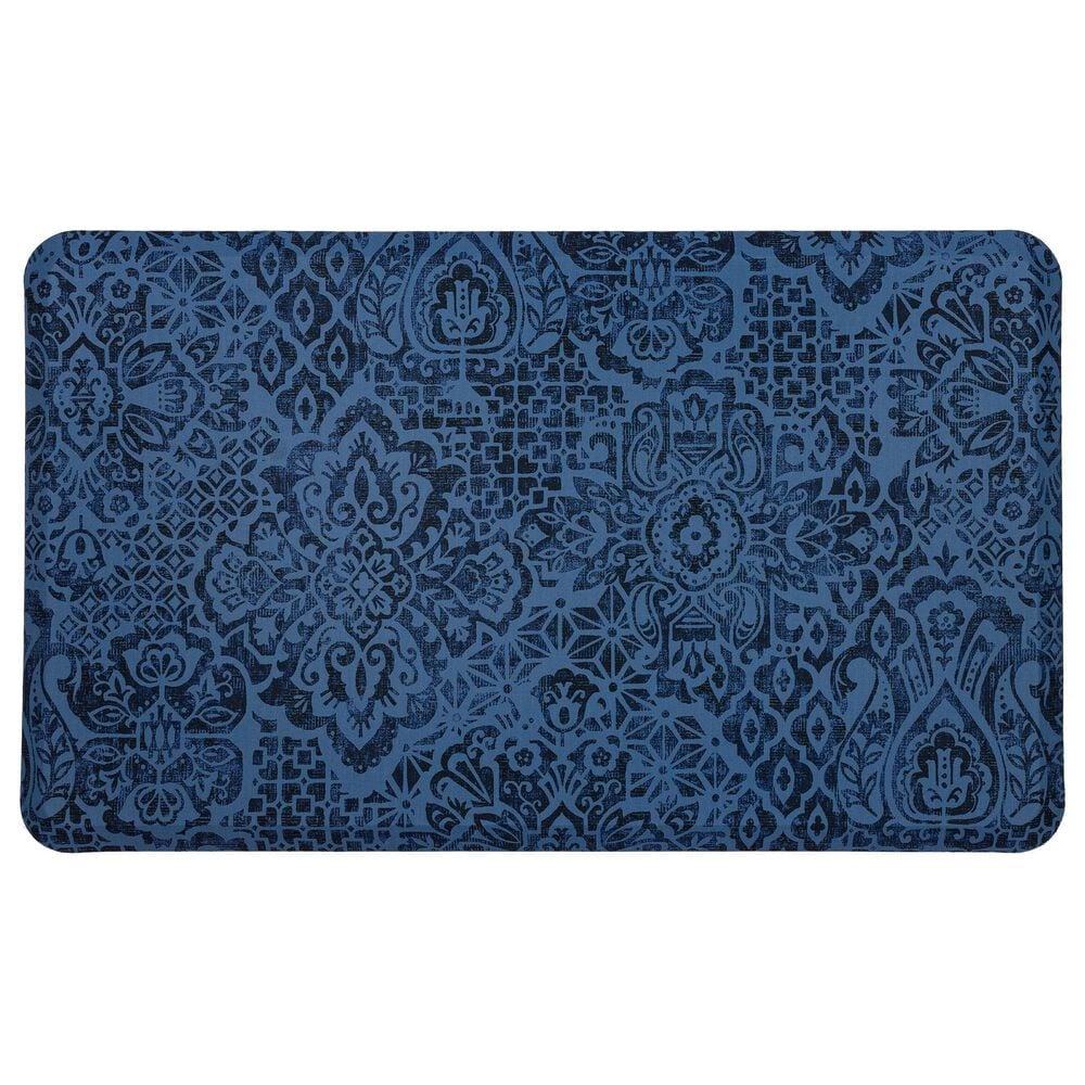 Mohawk Dri-Pro Damask Nouveau 1"6" x 2"6" Blue Door Mat, , large