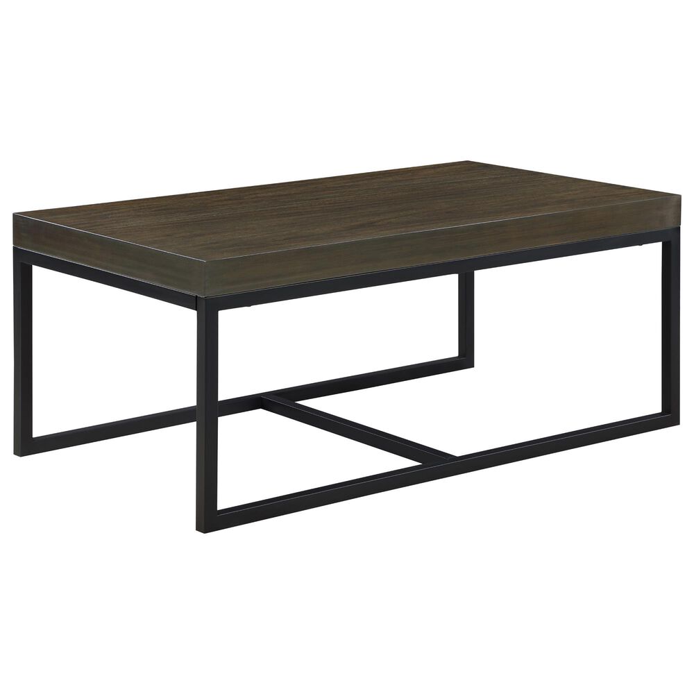 Steve Silver Furniture Yukon Rectangular Nesting Coffee Table with 2 Stools in Walnut and Black, , large