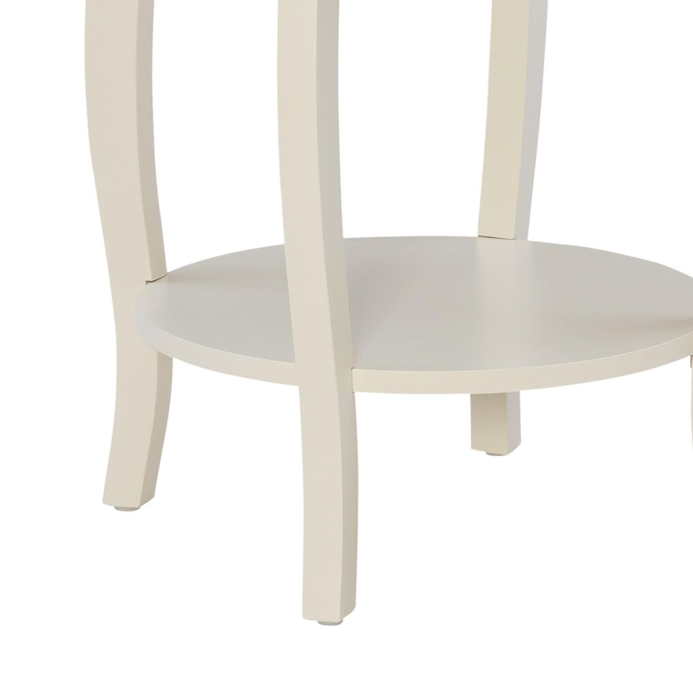 Linon Home Decor Aura Round Side Table in Off White, , large