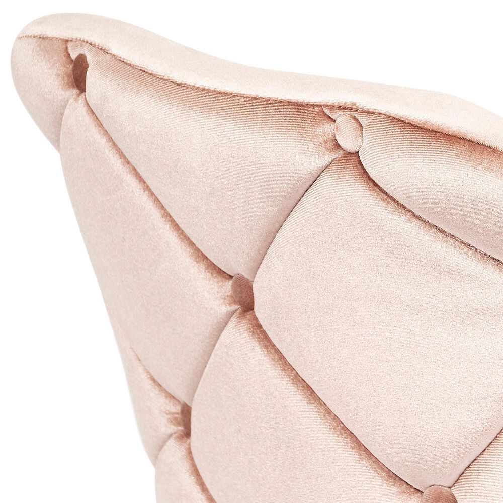 Impressions Vanity Pearl Tufted Vanity Chair with Pink Cushion in Silver, , large
