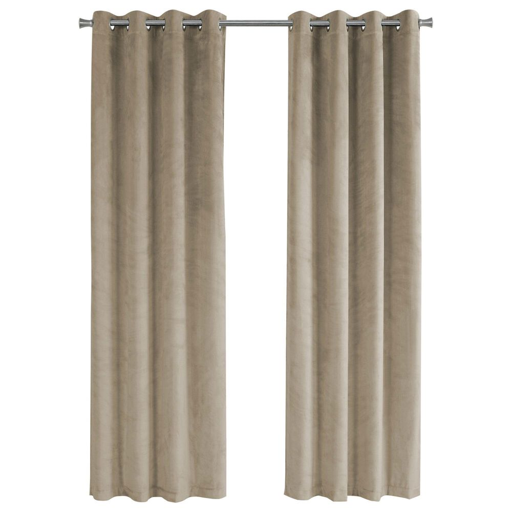 Monarch Specialties 52" x 84" Curtain Panel in Beige (Set of 2), , large