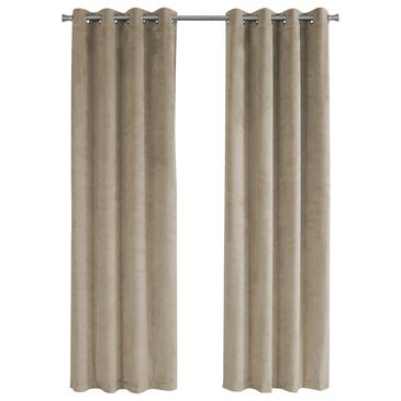 Monarch Specialties 52" x 84" Curtain Panel in Beige (Set of 2), , large