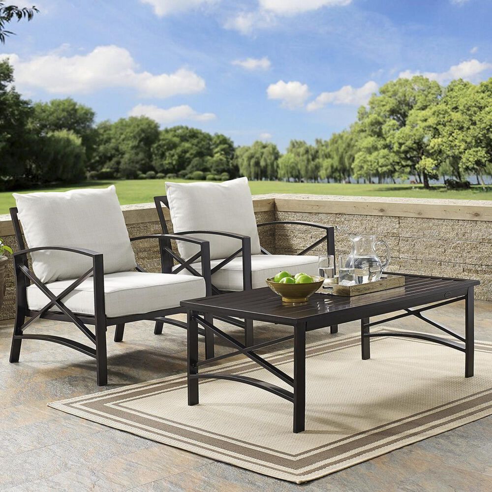 Crosley Furniture Kaplan 3-Piece Seating Set in Oatmeal, , large