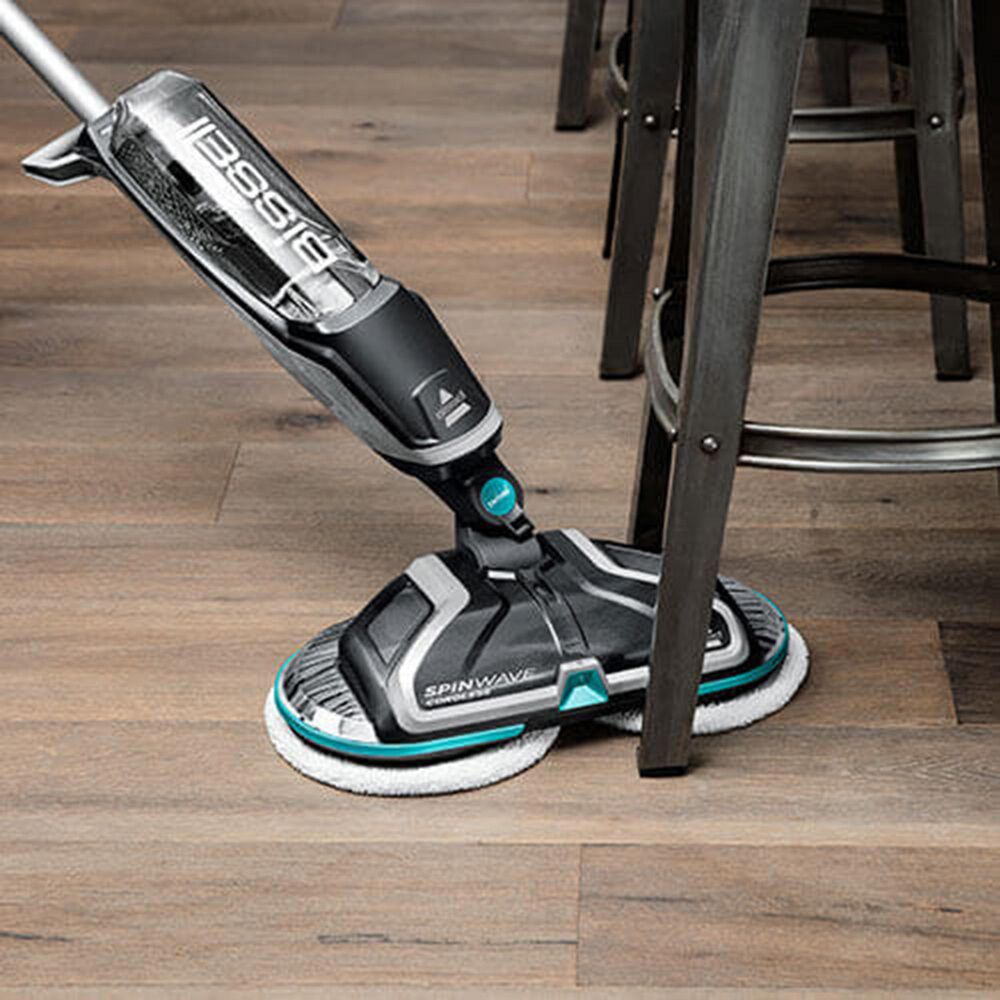 Bissell Spinwave Cordless Hard Floor Spin Mopin Titanium with Electric Blue  Accents | Nebraska Furniture Mart