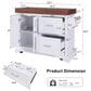 HOMLUX 53" Large Kitchen Island with 3.5" Thick Desktop in White, , large
