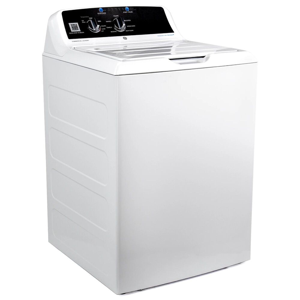 GE Appliances 4.2 Cu. Ft. Commercial Top Load Washer and 7.4 Cu. Ft. Electric Dryer Laundry Pair in White, , large