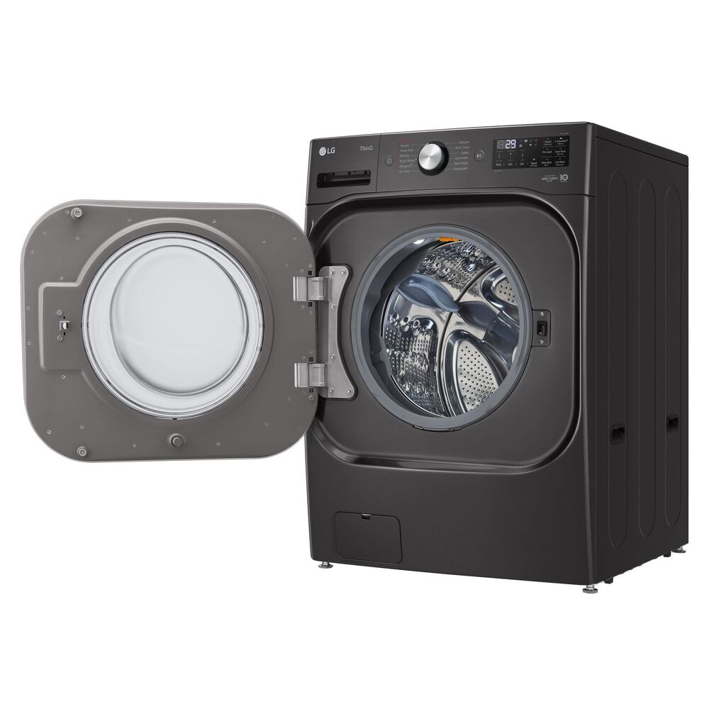 LG 5.2 Cu. Ft. Front Load Washer with Steam and TurboWash in Black Steel, , large