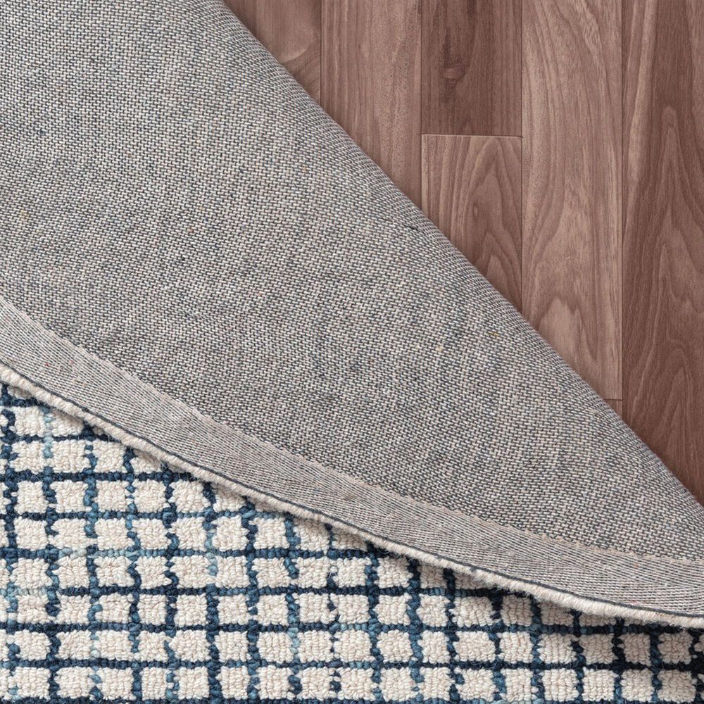 L&amp;R Resources Criss Cross Navy and Ivory 8&#39; Round Area Rug, , large