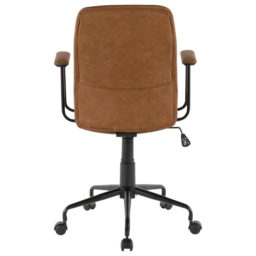 Lumisource Fredrick Office Chair with Brown Cushion in Black, , large