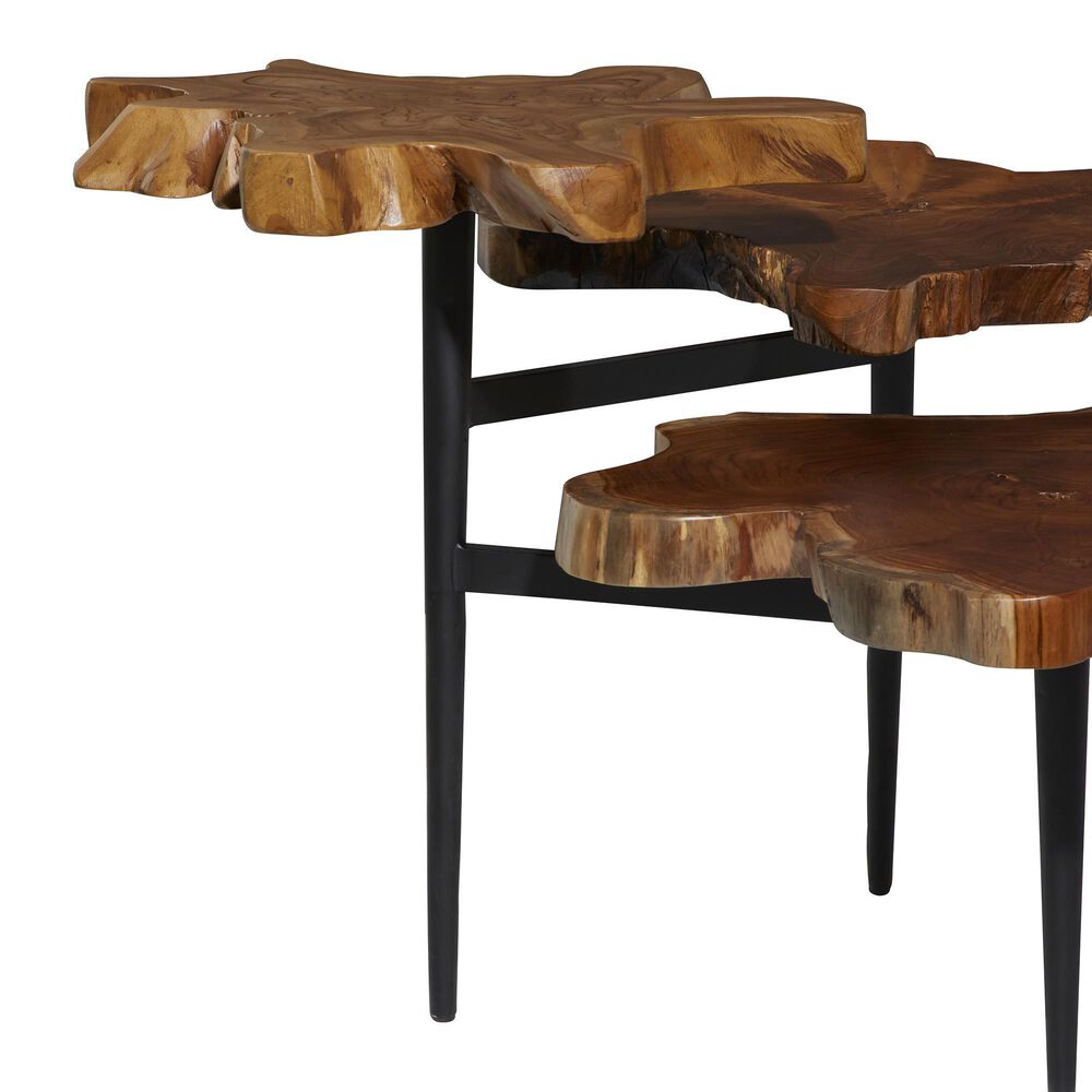 Uma Enterprises Rustic Accent Table in Brown and Black, , large
