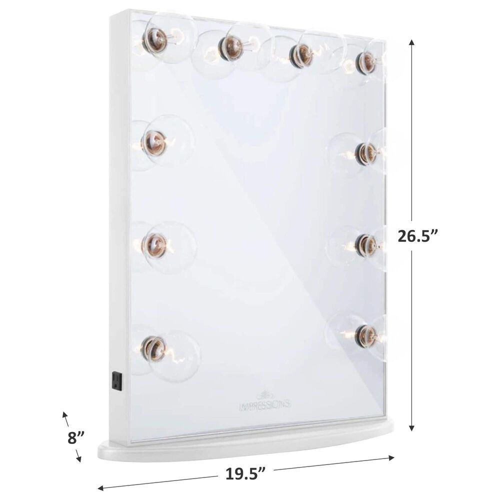 Impressions Vanity Hollywood Glow Vanity Mirror in Glossy White, , large