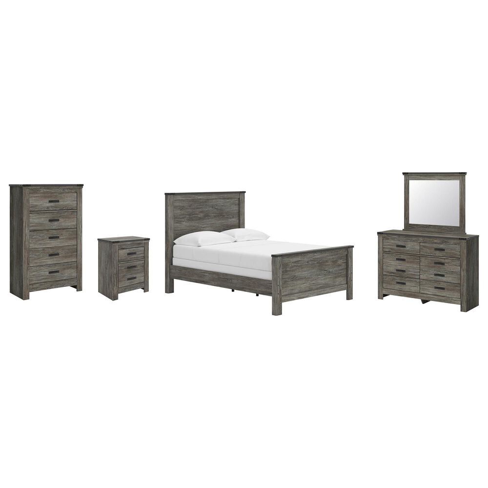 Ashley Frandern 5-Piece Full Panel Bedroom Set in Rustic Warm Gray, , large