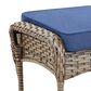 Hearth and Haven Patio Wicker Ottoman with Gray Rattan in Blue (Set of 2), , large