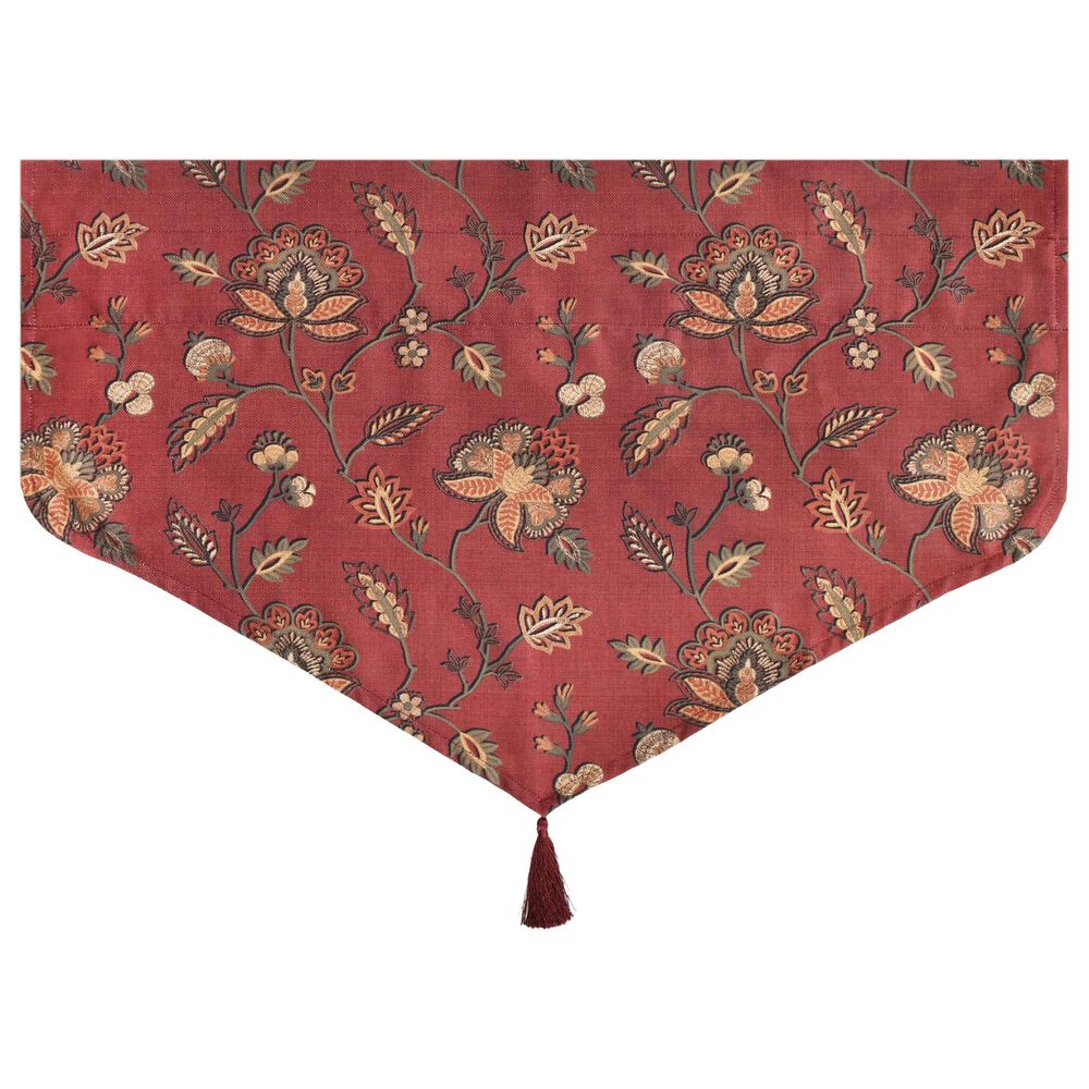 J. Queen New York Bari 41&quot; x 20&quot; Window Ascot Valance in Light Green, Gold and Red, , large