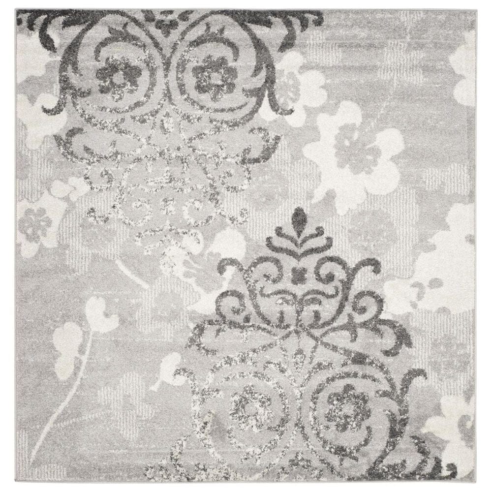 Safavieh Adirondack ADR114B-10SQ 10" x 10" Silver/Ivory Square Rug, , large
