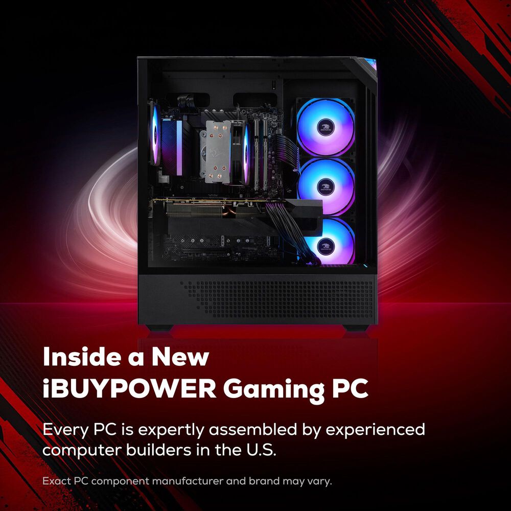 iBUYPOWER Element 9 Gaming Desktop PC | Intel Core Ultra 7 265F - 32GB RAM - NVIDIA GeForce RTX 5060Ti Graphics - 1TB SSD in Black, , large