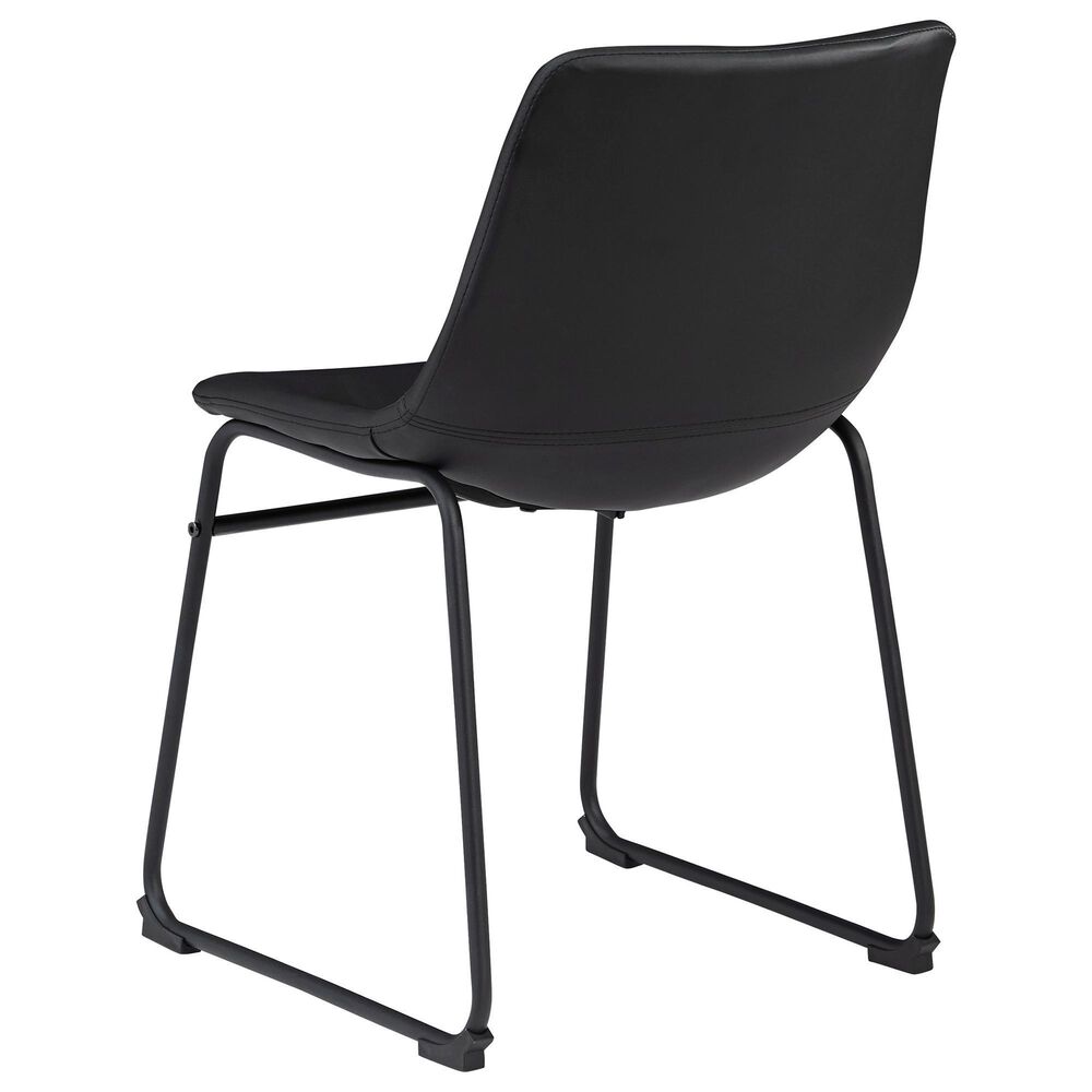 Ashley Centiar Dining Side Chair in Black Faux Leather, , large