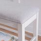 Linon Home Decor Marcum Counter Bench with Grey Cushion in Cream, , large