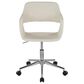 LumiSource Margarite Swivel Task Chair with Cream Faux Leather Cushion in Chrome, , large