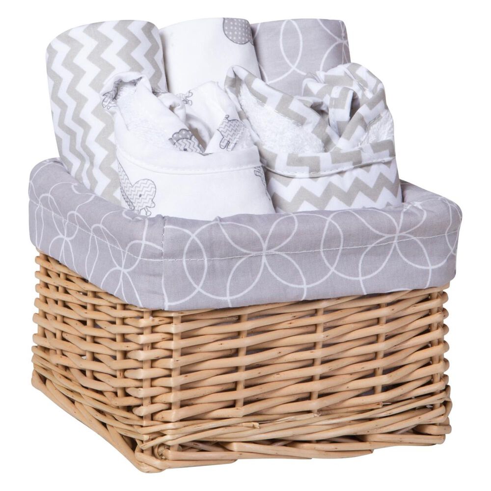 Trend Lab LLC Safari Gray 7-Piece Feeding Basket Gift Set, , large