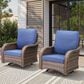 Hearth and Haven Outdoor High-Back Swivel Rocker Glider in Blue (Set of 2), , large