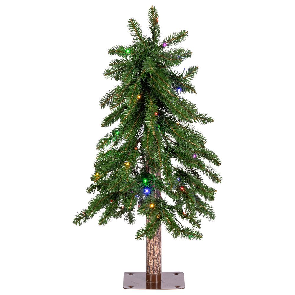 The Gerson Company 3&#39; Alpine Pre-Lit Artificial Christmas Tree in Green, , large