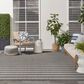 Nourison Positano POS03 Charcoal and Ivory 6" x 9" Indoor/Outdoor Area Rug, , large