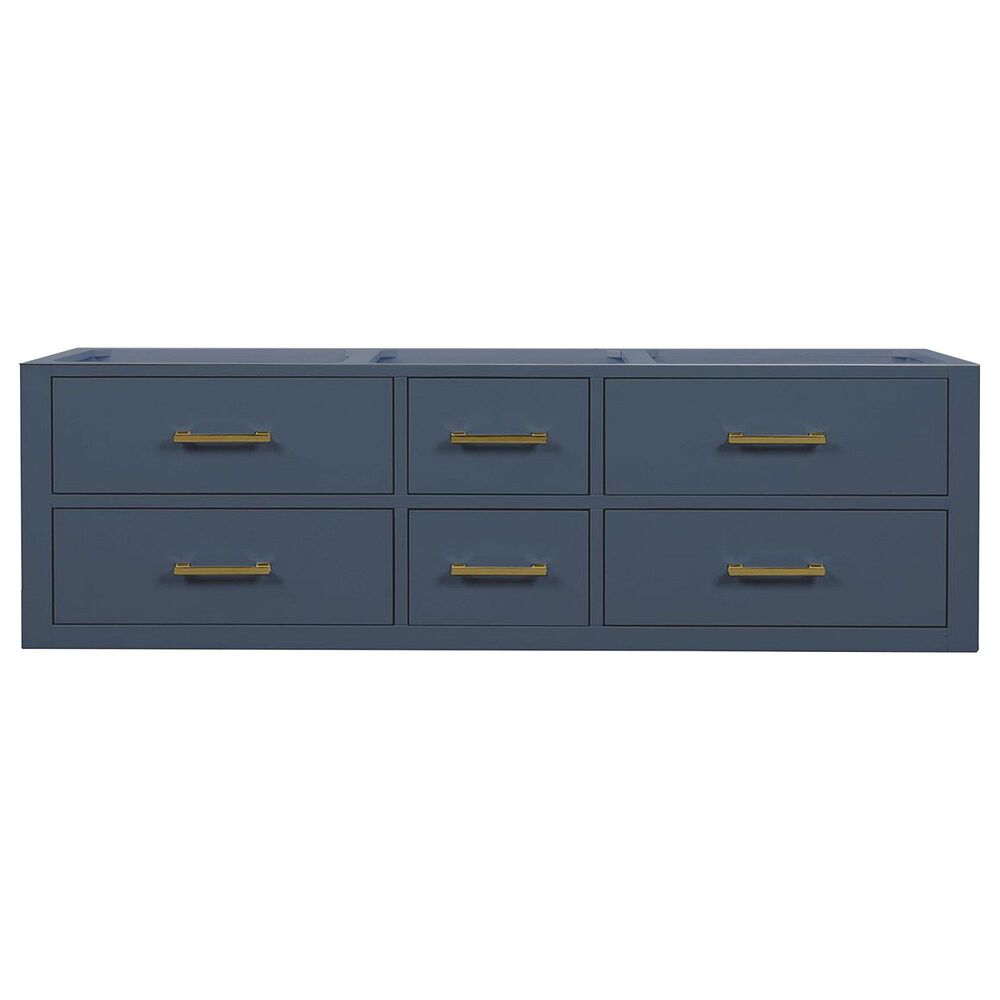 Lexora Home Castor 60&quot; Double Bathroom Vanity in Blue with 2 cm White Quartz Top and Rectangular Sinks, , large