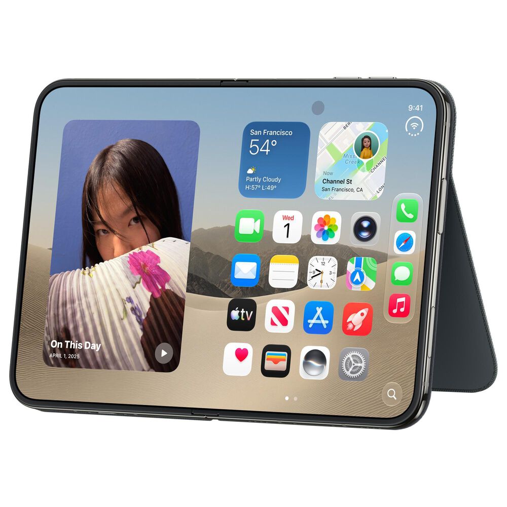 Apple Duo Folio with Kickstand in Navy Blue, , large