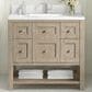 James Martin Vanities Breckenridge 36" Single Vanity in Whitewashed Oak with Single Hole 3 cm White Zeus Quartz Top & Backsplash, , large